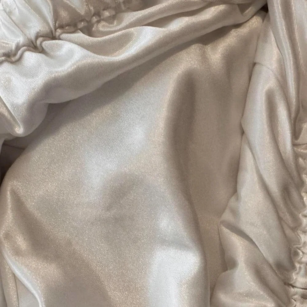 White Textured Lounge Pants - Picture 4 of 5